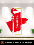 竖版党群服务中心党建文化墙
