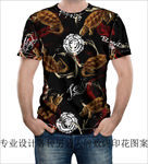 潮牌男装数码印花设计图案