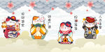 日式招财猫背景墙展板海报壁纸
