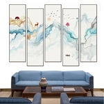 水墨山水画 五联画 创意多组画