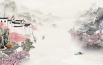 中国风意境山水框画 TIF分层