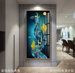 现代轻奢抽象风景玄关晶瓷画