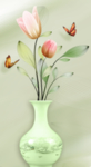 现代清新时尚3D花瓶玄关背景墙