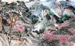 国画山水背景墙