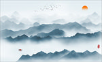 水墨山