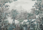手绘热带雨林西洋画丛林壁画