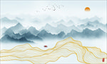 水墨山