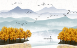 秋叶群山电视墙背景
