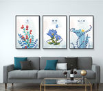 小清新植物三联画