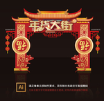 新年门头 年货门楼