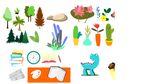 AI矢量元素植物文具书