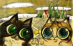 猫咪手绘插画