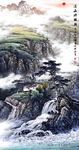 山水国画水墨画玄关画