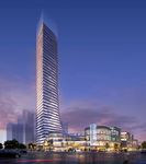 高层商业大厦夜景建筑效果图