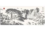 迎客松 瀑布