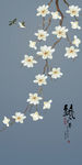 玉兰花玄关背景墙
