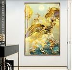 发财树金色油画风景装饰画