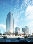 高层商业中心建筑效果图
