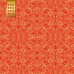 矢量高端红底烫金花纹设计
