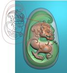 仿古貔貅神兽挂件玉雕兽牌精雕图