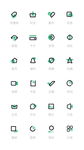 创意绿色线稿图标全套优icon