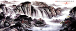 源远长流山水画
