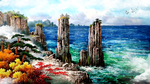 海纳百川风景画