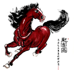马起宏图国画