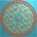 圆形回纹框北斗星挂匾壁挂精雕图