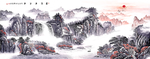 山水画水墨画招财画