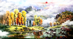 山水风景画油画招财画