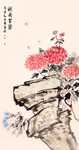 秋菊芬芳花鸟画