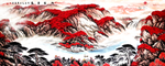鸿运当头山水画