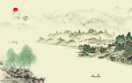 山水画背景墙