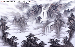 山水水墨画背景墙