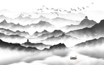 新中式山水画壁画