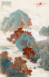 复古山水画装饰画