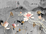 新中式背景墙