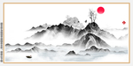 手绘山水