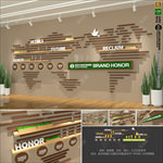 线条地图个性企业荣誉墙