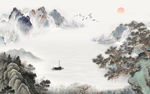 国画高档山水画 tif分层