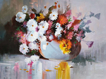 花卉花瓶油画