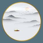 水墨山水装饰画