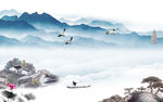 最新大厅山水画 TIF分层