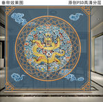 新中式花鸟画垂帘隔断卷帘