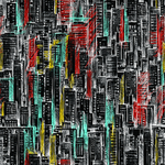 现代城市夜景插画