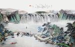 水墨山水背景墙