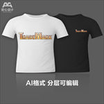 英文字母文化衫T恤印花设计