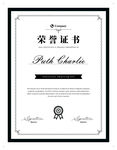 荣誉证书时尚竖版证书