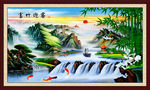 风景画 富竹迎客